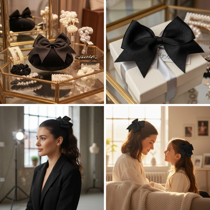 Black Ribbon Bow