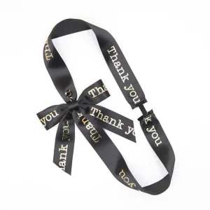 black gift bows and ribbon
