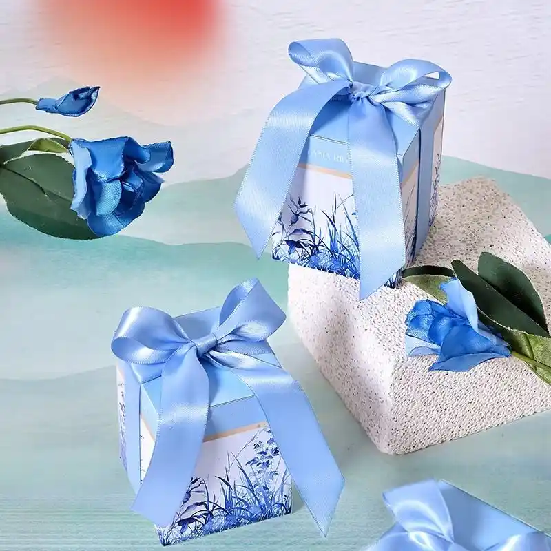 blue satin ribbon