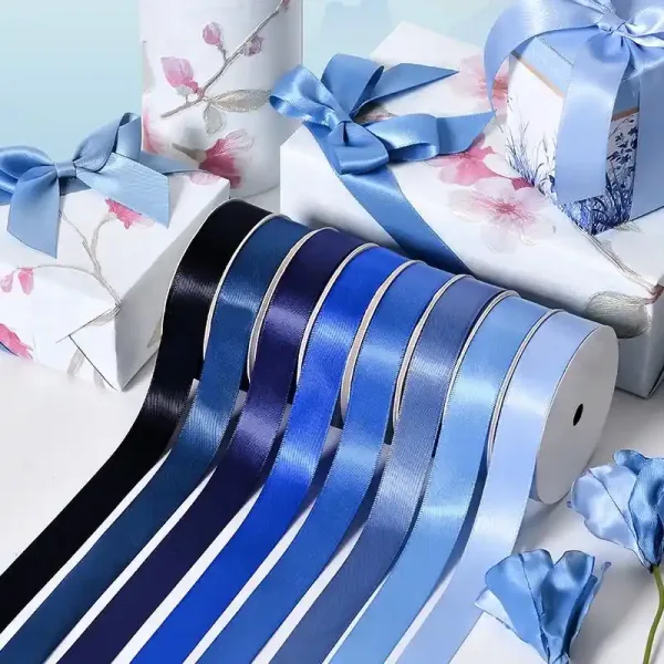 Blue Satin Ribbon 100Y Double Face Polyester Gift - Image 4