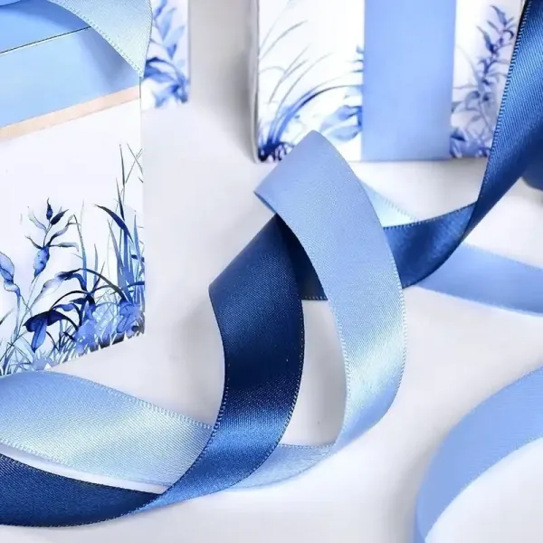 Blue Satin Ribbon 100Y Double Face Polyester Gift - Image 3