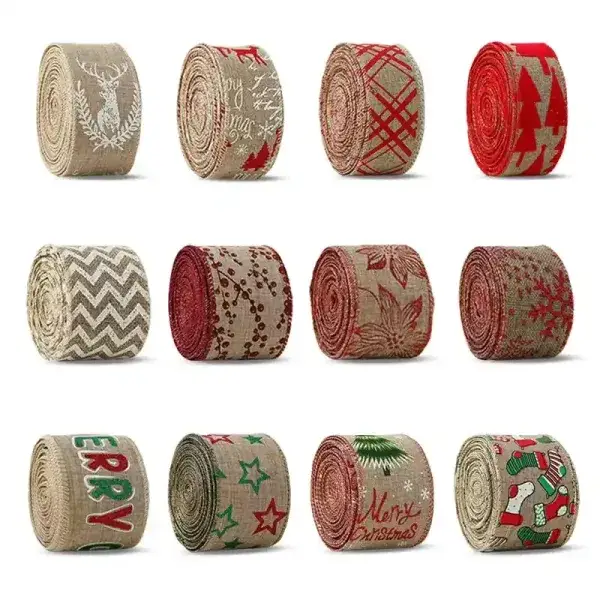 burlap christmas ribbon