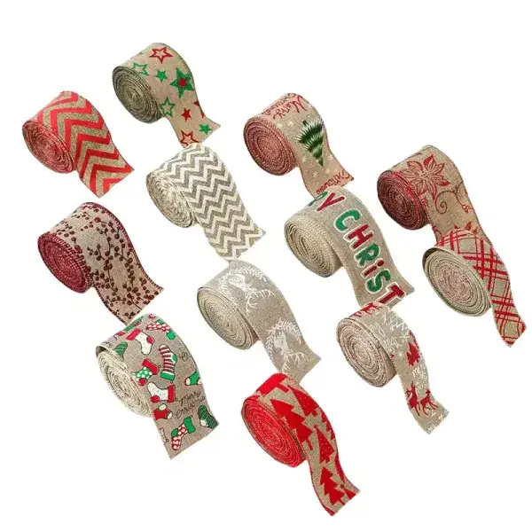 burlap christmas ribbon