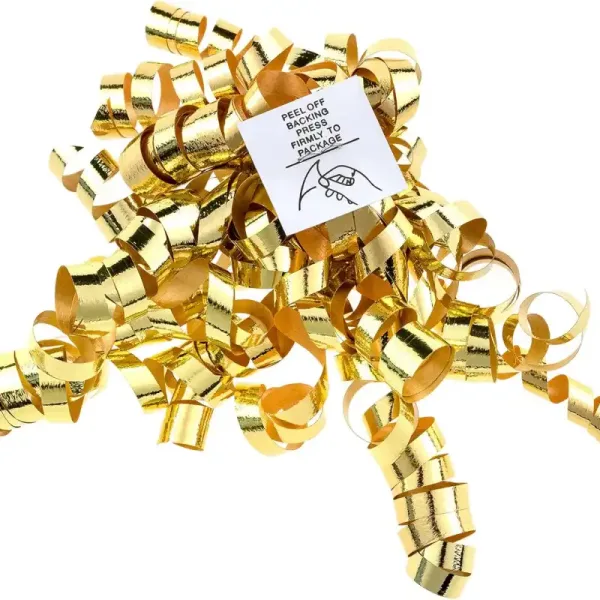 Gold Curly Bows: Gift & Party Decorations - Image 2