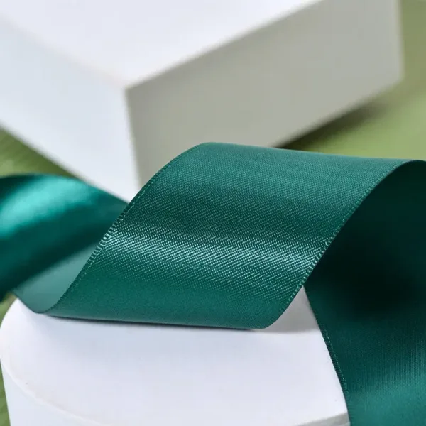 Green Satin Ribbon 1.5'' 100Yd Roll Gift Bows - Image 3