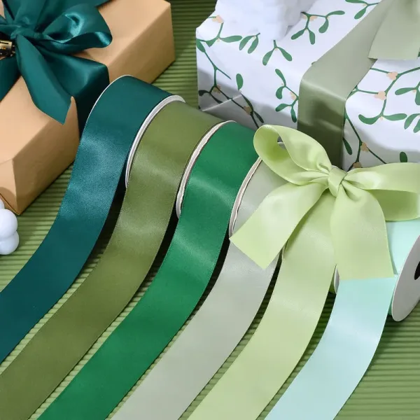 green satin ribbon