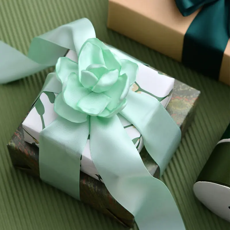green satin ribbon