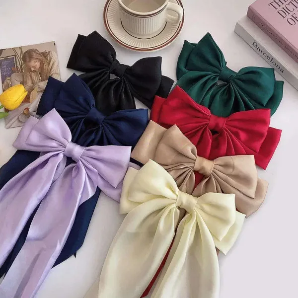 Hair Ribbons and Bows - Butterfly Flower Fabric Clips Set - Image 4