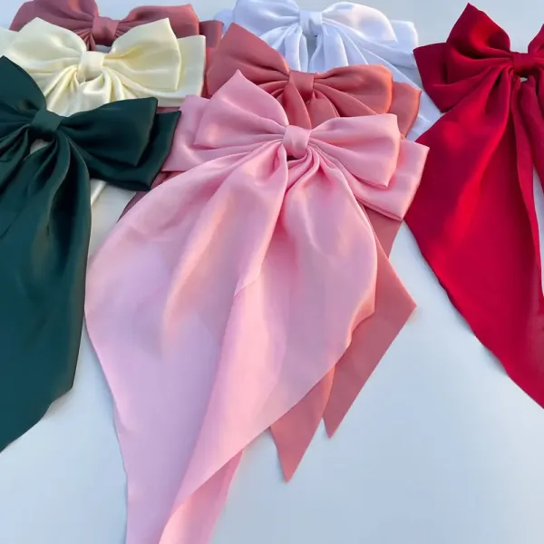 Hair Ribbons and Bows - Butterfly Flower Fabric Clips Set - Image 3