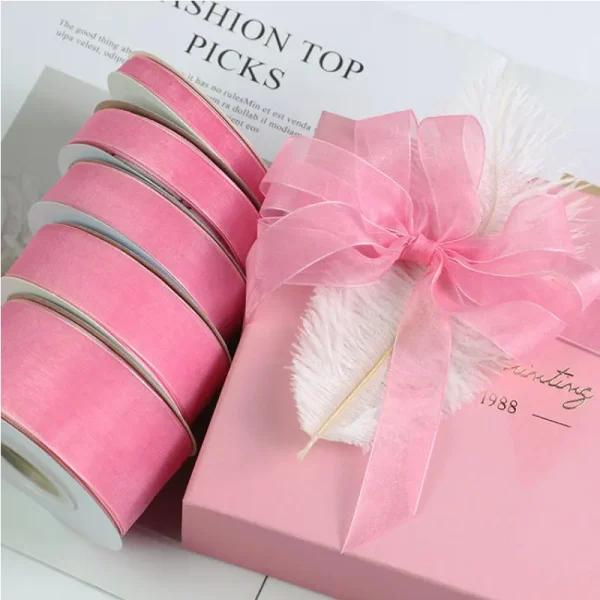 pink organza ribbon