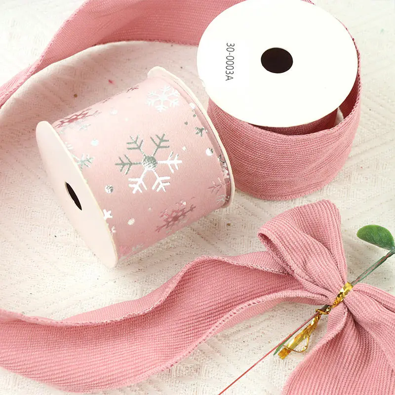 Pink Velvet Christmas Ribbon for Gift Wrapping & DIY Decor