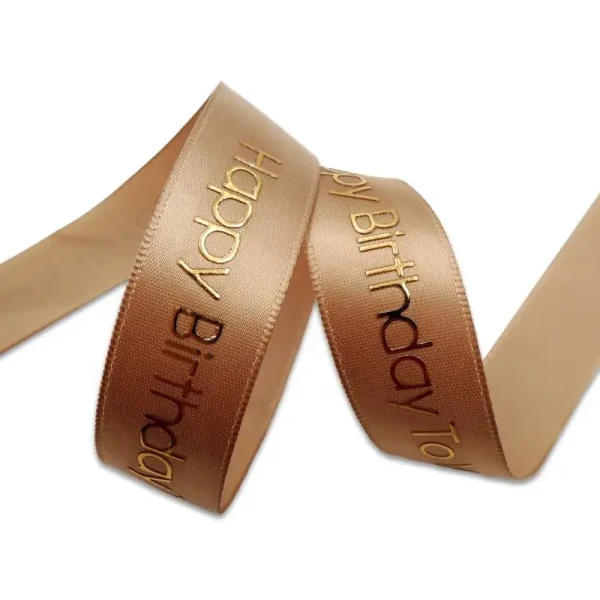 Luxury Printed Ribbon Gold Foil 100% Polyester - Image 2