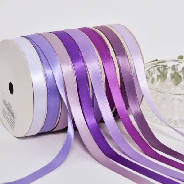 Purple Satin Ribbon 9mm 100% Polyester Gift Wrap Double Face - Image 3