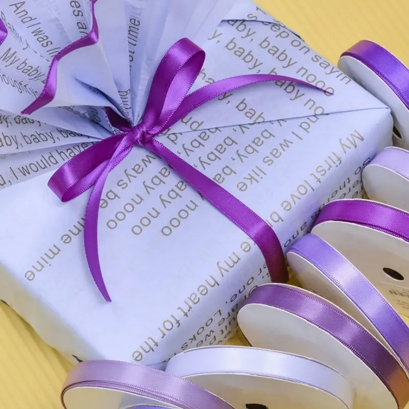 purple satin ribbon