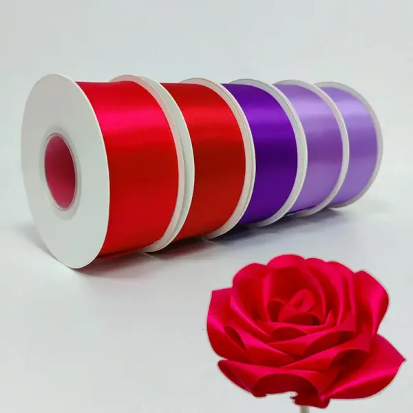 Red Satin Ribbon 7/8'' 22mm 100% Polyester Gift Hair Bows - Image 4