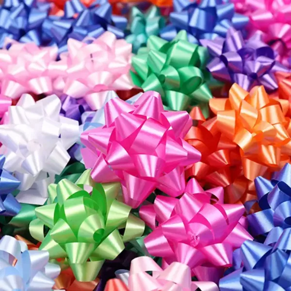 Star Bow Self-Adhesive Multicolor PP Gift Packaging Decor - Image 4