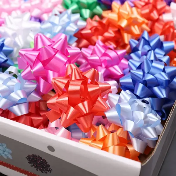Star Bow Self-Adhesive Multicolor PP Gift Packaging Decor - Image 3