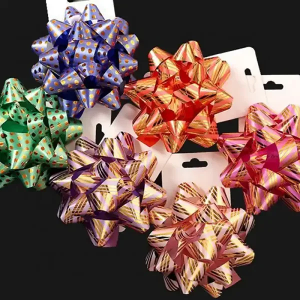 Star Bow Self-Adhesive Multicolor PP Gift Packaging Decor - Image 2