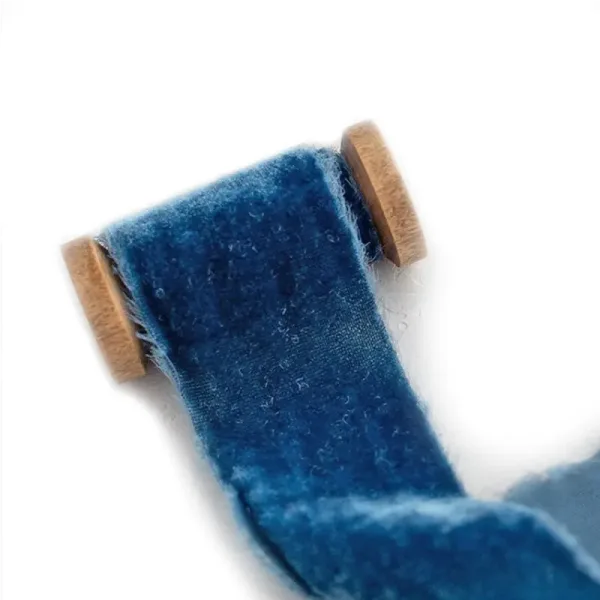 Custom Velvet Frayed Edge Ribbon 4cm Wide - Color Options Available
