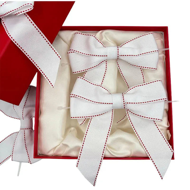 white ribbon bow
