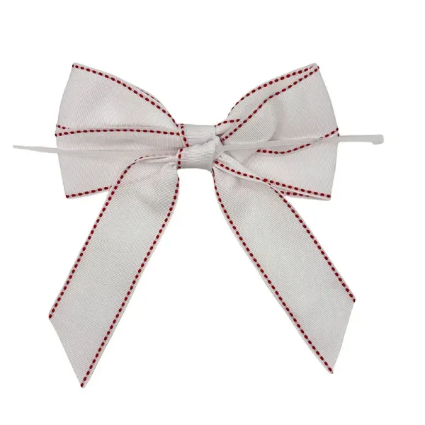 White Ribbon Bow 6" Double Layer Gift Box Decoration - Image 2