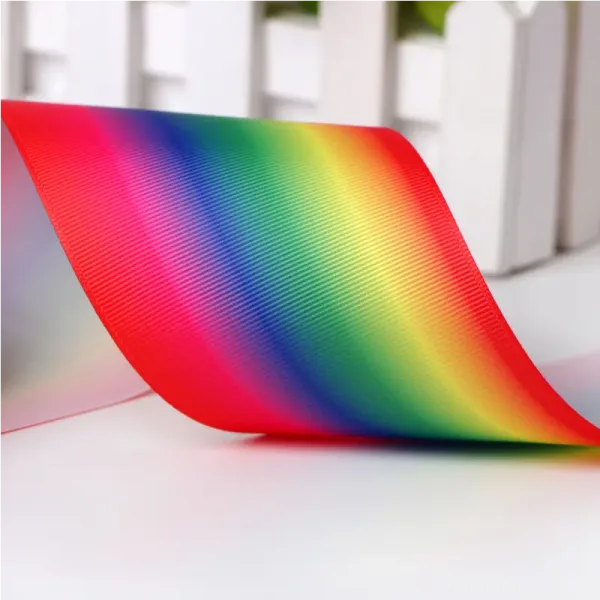 Wide Rainbow Ribbon 3 Inch 75mm Grosgrain Decorative Crafts Supplies - Image 2