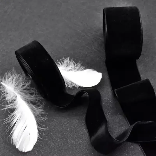 1 Inch Black Velvet Ribbon - Wholesale Spot - Image 3