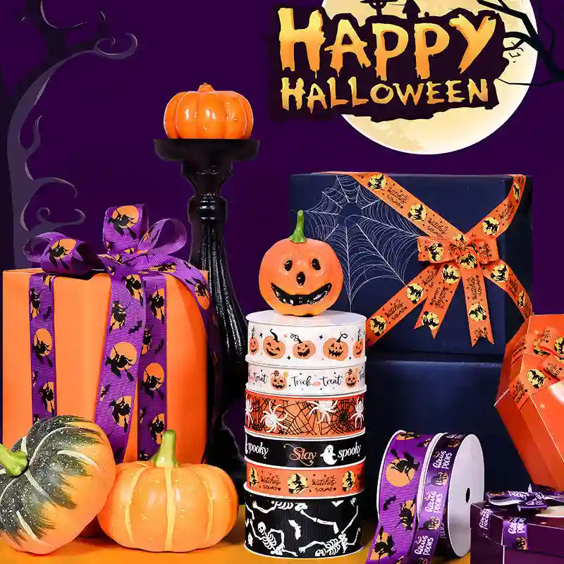 Halloween Grosgrain Ribbon - Spooky Decor Essentials