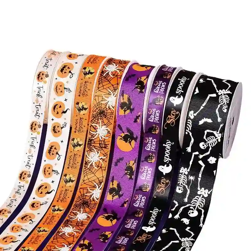 Halloween Grosgrain Ribbon - Spooky Decor Essentials