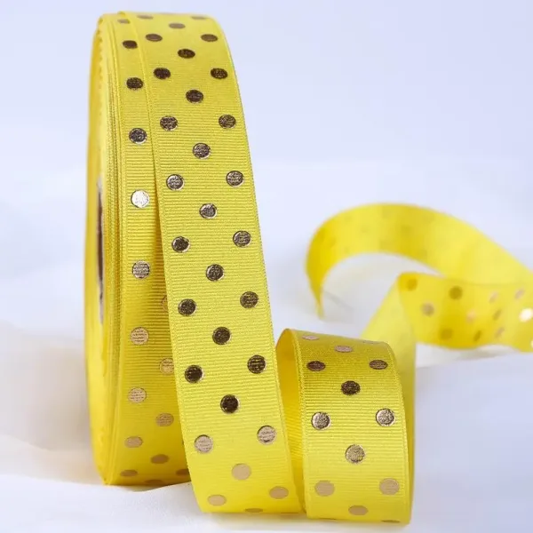 Vibrant Polka Dot Grosgrain Ribbon - Custom Colors & Sizes