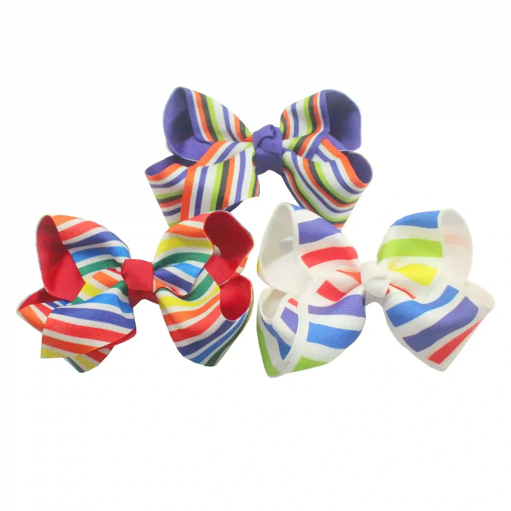 Rainbow Hair Ribbon Bowties - Colorful Elegance