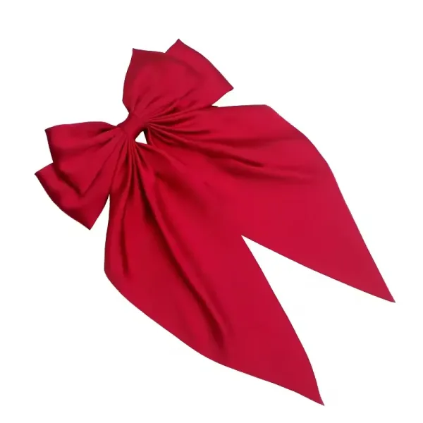 Elegant Red Ribbon Bow for Hair - Chic Accessory