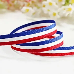 Premium Red White & Blue Grosgrain Ribbon - Stylish & Durable