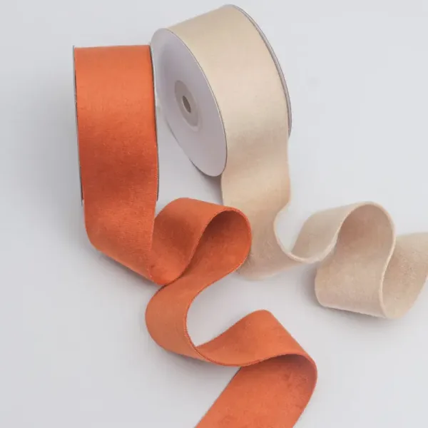Luxurious Terracotta Velvet Ribbon - Elegant Crafting Choice