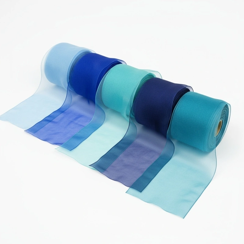 blue organza ribbon
