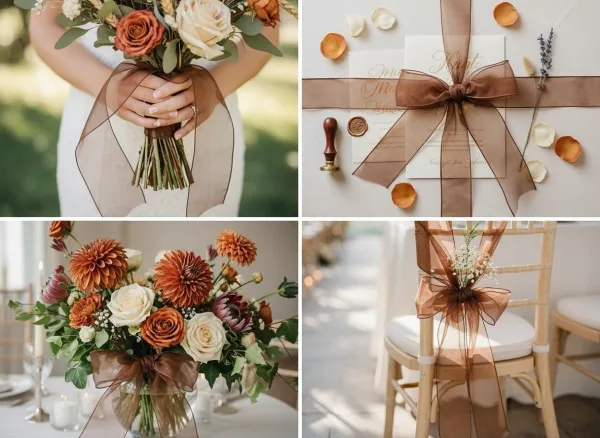 brown organza ribbon