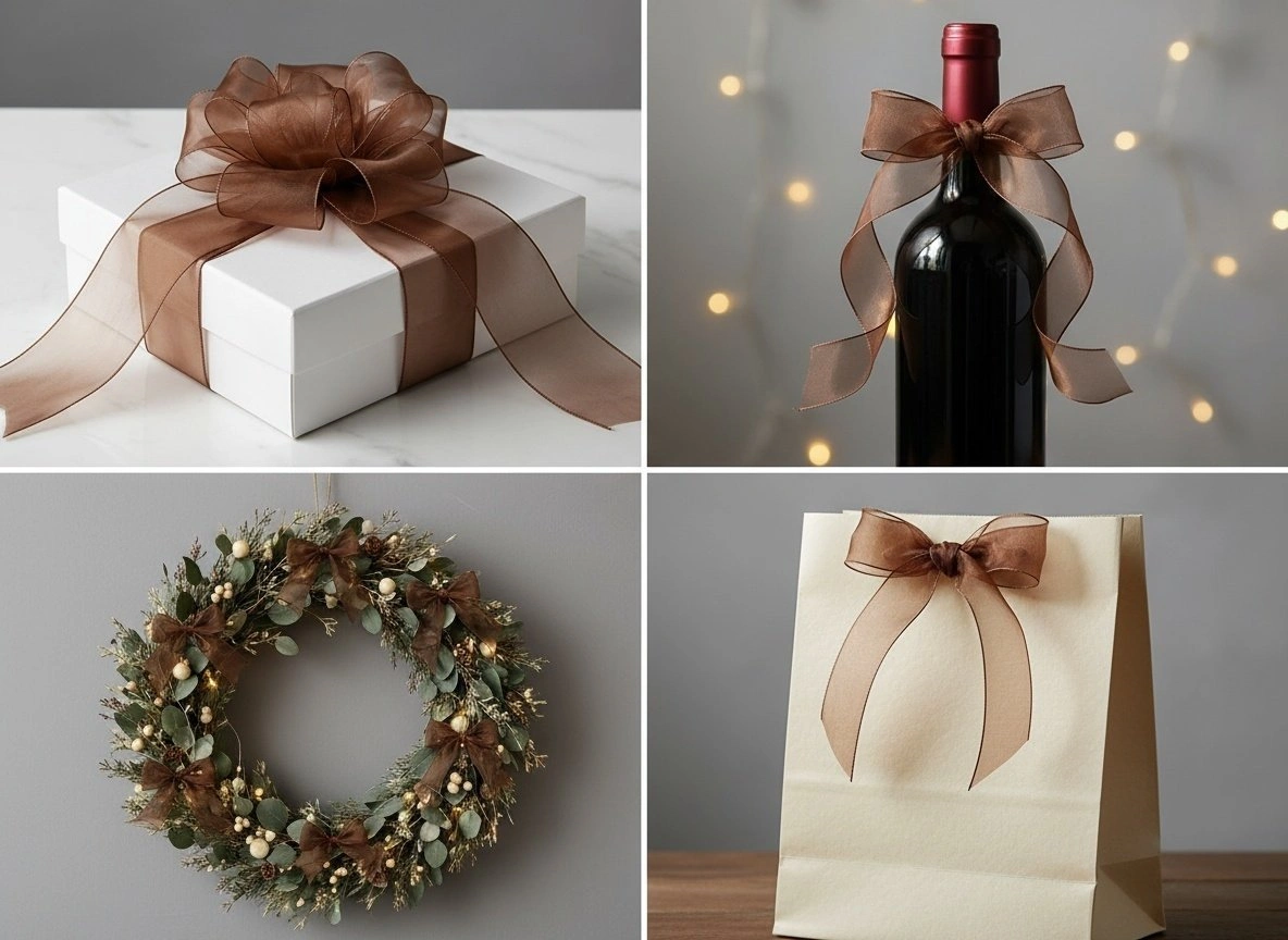 brown organza ribbon