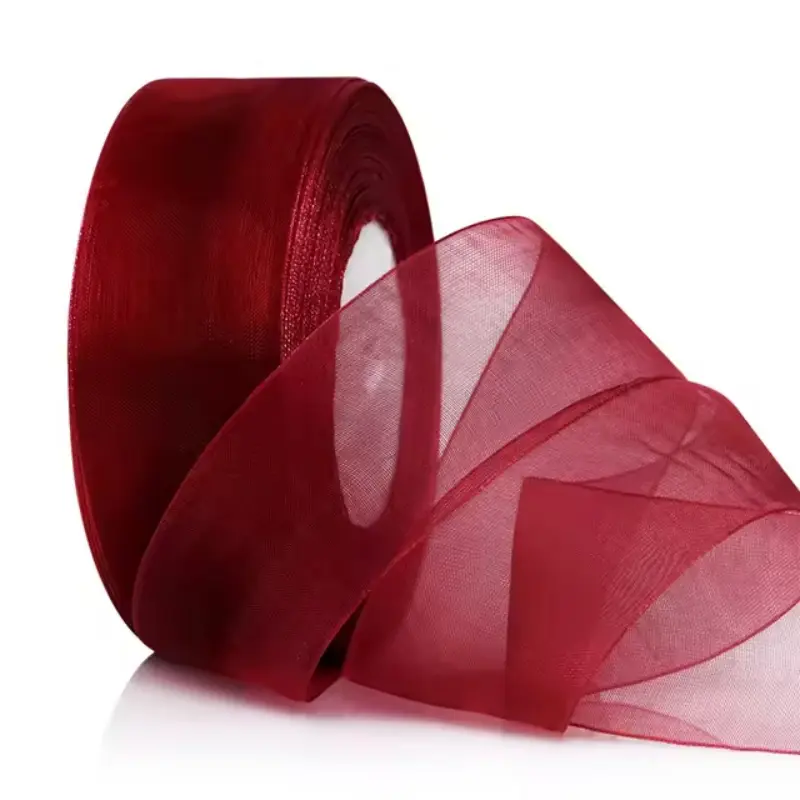 burgundy organza ribbon