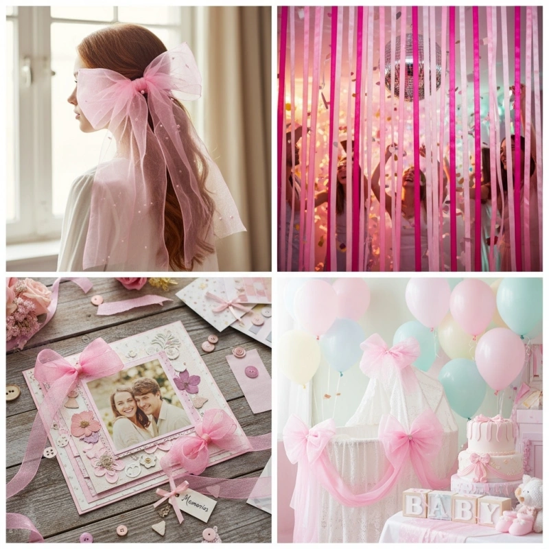 pink organza ribbon