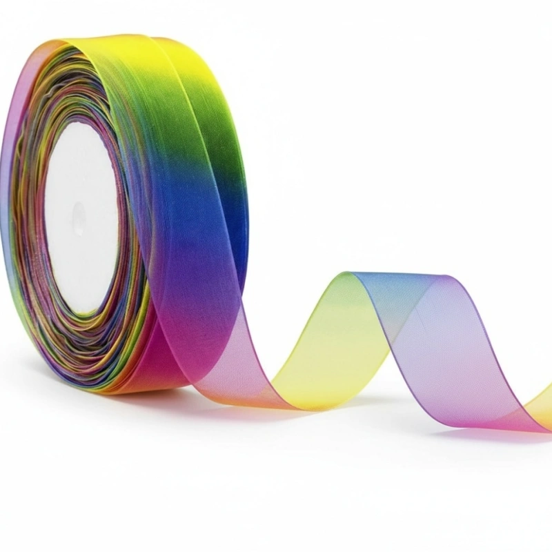 rainbow organza ribbon