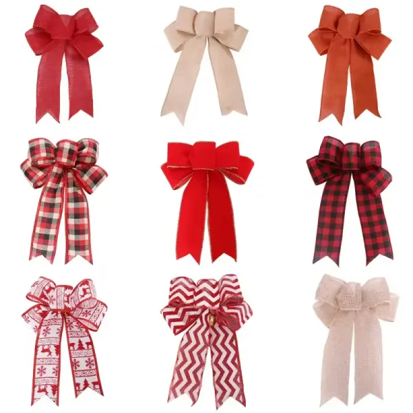 tying a bow with wired ribbon