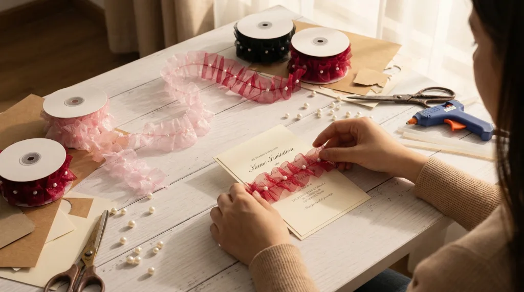 custom width pleated ribbon manufacturer