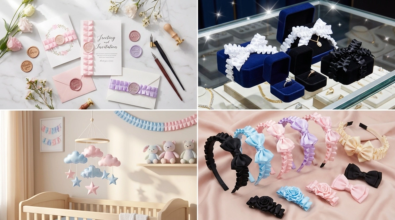 custom width pleated ribbon manufacturer